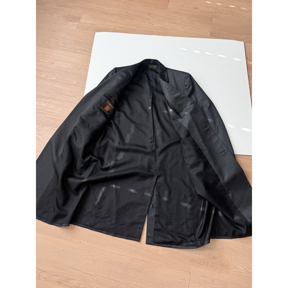 Vintage 60s Abercrombie And Fitch Blazer Trench Jacket 42 Reg /XL Grey Wool - Picture 7 of 11